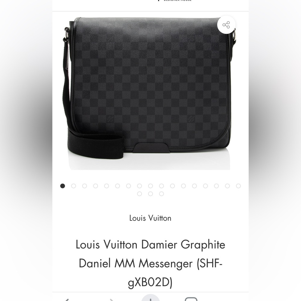Authentic Louis Vuitton Damier messenger bag in graphite